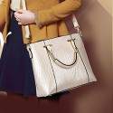 Women PU Barrel Shoulder Bag / Tote - Beige / Gold / Black  
